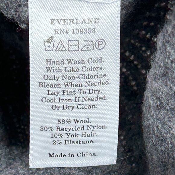 Everlane The Wool Blend Ribbed Crop Top Dark Gray Women Small NWT Stretch - Picture 8 of 9